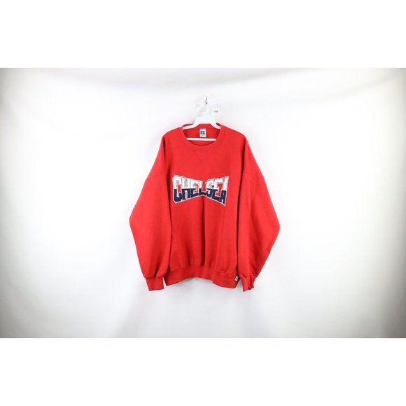 Russell Athletic Other - Vintage 90s Russell Athletic Mens 2XL Faded Spell Out Chelsea Sweatshirt Red USA
